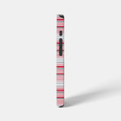 Coque iPhone 12 Mini Jolies rayures grises rouges (Côté gauche)