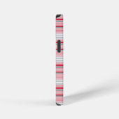 Coque iPhone 12 Mini Jolies rayures grises rouges (Côté droit)