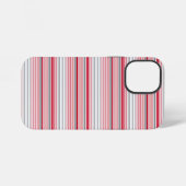 Coque iPhone 12 Mini Jolies rayures grises rouges (Verso Horizontal)