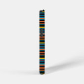Coque iPhone 12 Mini Jolies rayures noires bleues (Côté droit)