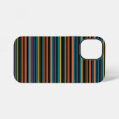 Coque iPhone 12 Mini Jolies rayures noires bleues (Verso Horizontal)