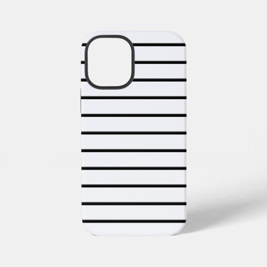 Coque iPhone 12 Mini Jolies rayures noires et blanches (Verso)