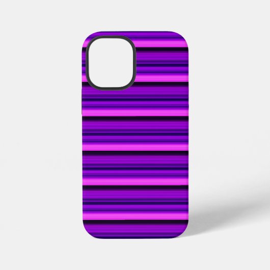 Coque iPhone 12 Mini Jolies rayures noires violettes chaudes (Verso)