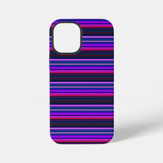 Coque iPhone 12 Mini Jolies rayures roses violettes (Verso)