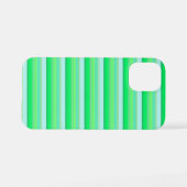 Coque iPhone 12 Mini Jolies rayures vert aqua (Verso Horizontal)