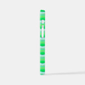 Coque iPhone 12 Mini Jolies rayures vert aqua (Côté gauche)