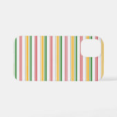 Coque iPhone 12 Mini Jolies rayures vert jaune (Verso Horizontal)