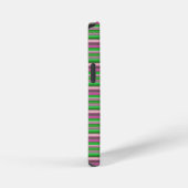 Coque iPhone 12 Mini Jolies rayures vert violet (Côté droit)