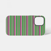 Coque iPhone 12 Mini Jolies rayures vert violet (Verso Horizontal)