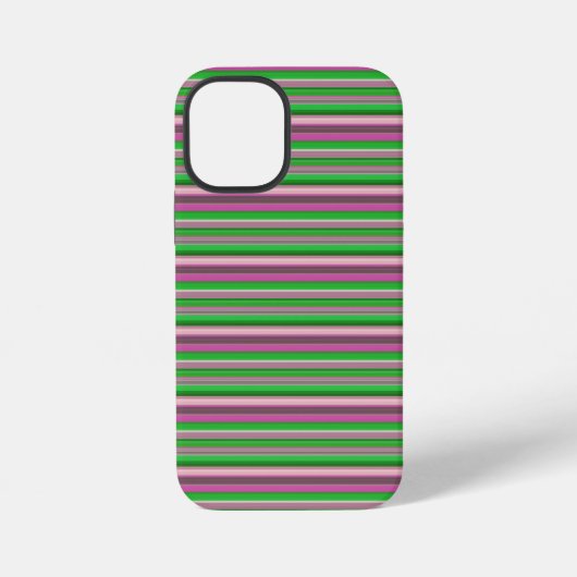 Coque iPhone 12 Mini Jolies rayures vert violet (Verso)