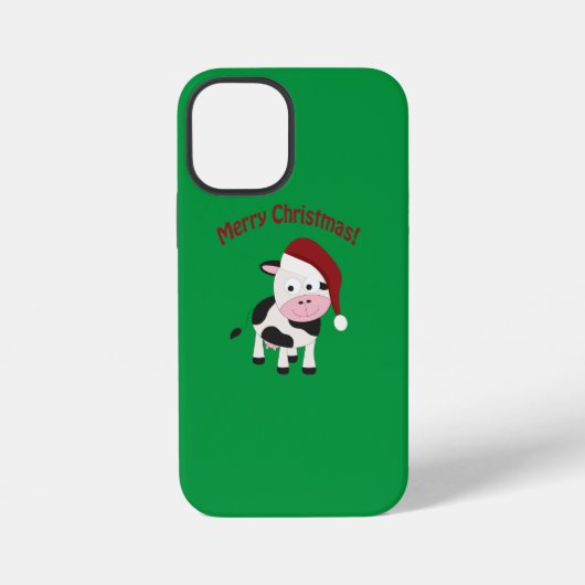Coque iPhone 12 Mini Joyeux Noël Vache (Verso)