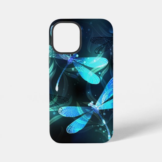 Coque iPhone 12 Mini Lac Libellules Brillantes (Verso)