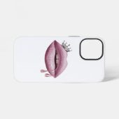 Coque iPhone 12 Mini Lèvres féminines roses (Verso Horizontal)