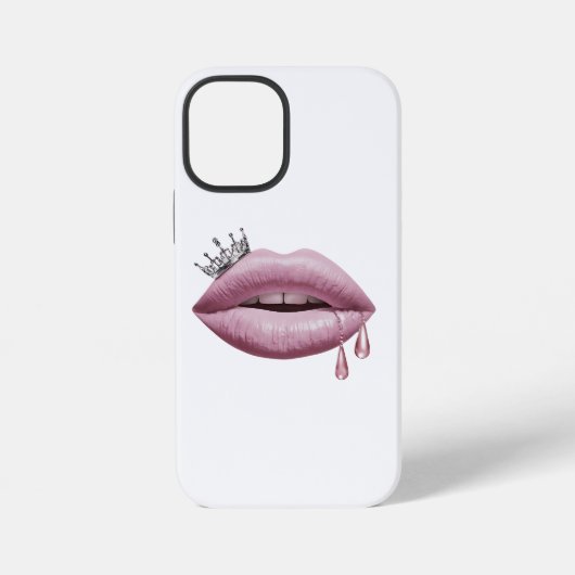 Coque iPhone 12 Mini Lèvres féminines roses (Verso)