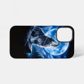 Coque iPhone 12 Mini Loup mystique hurlant (Verso Horizontal)