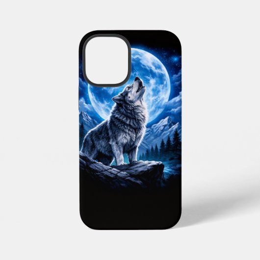 Coque iPhone 12 Mini Loup mystique hurlant (Verso)