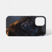 Coque iPhone 12 Mini Loup noir (Verso Horizontal)