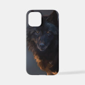Coque iPhone 12 Mini Loup noir (Verso)