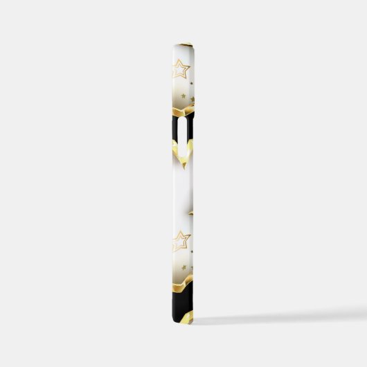 Coque iPhone 12 Mini Lumière transparente avec étoiles or (Côté droit)