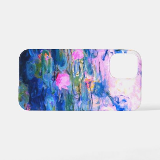 Coque iPhone 12 Mini Lys d'eau rose Monet (Verso Horizontal)