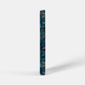 Coque iPhone 12 Mini Magnifique motif patchwork "Look" en sarcelle fonc (Côté droit)