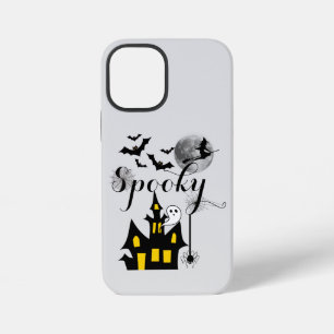 Coque iPhone 12 Mini Maison hantée Halloween effrayante avec sorcière e