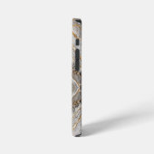 Coque iPhone 12 Mini Marbre blanc or fissuré moderne (Côté gauche)