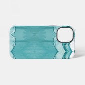 Coque iPhone 12 Mini Marbre bleu clair motif élégant moderne (Verso Horizontal)