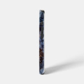 Coque iPhone 12 Mini Marbre bleu marine gris chic (Côté gauche)