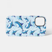 Coque iPhone 12 Mini Marlin Bleu Jaillissant de l'Océan (Verso Horizontal)