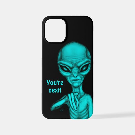 Coque iPhone 12 Mini Mauvais Alien, Tu es le prochain ! (Verso)