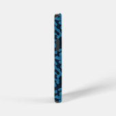 Coque iPhone 12 Mini Minuit, bleu clair, bleu mat, camouflage bleu fonc (Côté droit)