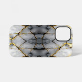 Coque iPhone 12 Mini Modern Cracked Gold White & black marble (Verso Horizontal)
