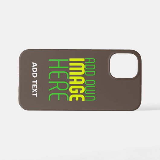 COQUE iPhone 12 MINI MODERNE ÉDITABLE SIMPLE CAFÉ IMAGE MODÈLE TEXTE (Verso Horizontal)
