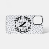 Coque iPhone 12 Mini Monogramme en impression mosaïque (Verso Horizontal)