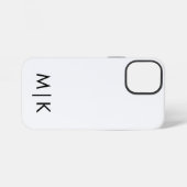 Coque iPhone 12 Mini  Monogramme Moderne Noir et Blanc  (Verso Horizontal)
