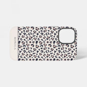 Coque iPhone 12 Mini monogramme rose poster de animal (Verso Horizontal)