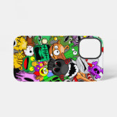 Coque iPhone 12 Mini Monstres caractères mignons Motif d'Halloween (Verso Horizontal)