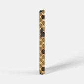 Coque iPhone 12 Mini Motif Brun Géométrique avec Cercles (Côté droit)