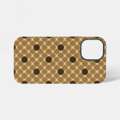 Coque iPhone 12 Mini Motif Brun Géométrique avec Cercles (Verso Horizontal)
