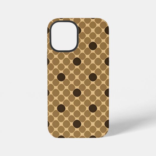 Coque iPhone 12 Mini Motif Brun Géométrique avec Cercles (Verso)