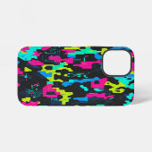 Coque iPhone 12 Mini Motif de camouflage néon (Verso Horizontal)