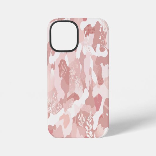 Coque iPhone 12 Mini Motif de camouflage rose (Verso)