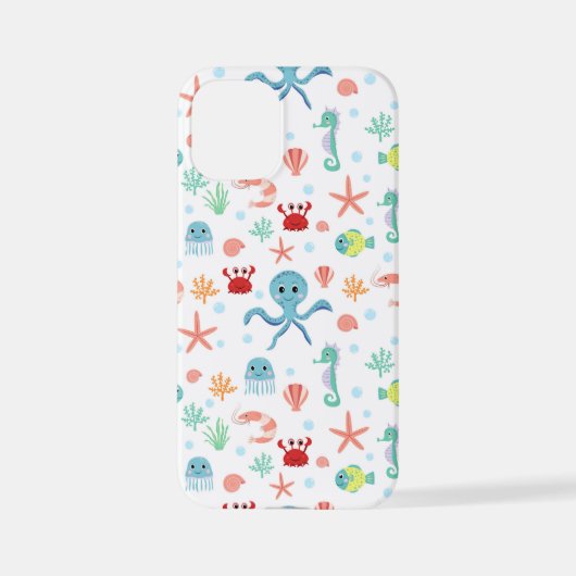 Coque iPhone 12 Mini Motif du monde marin (Verso)
