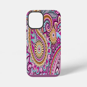 Coque iPhone 12 Mini Motif floral paisley boho vibrant Art coloré