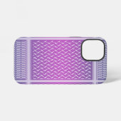 Coque iPhone 12 Mini Motif Keffiyeh Dégradé Violet Moderne (Verso Horizontal)