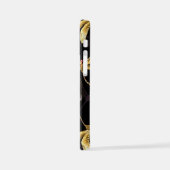 Coque iPhone 12 Mini Motif sans couture avec libellules d'or (Côté gauche)