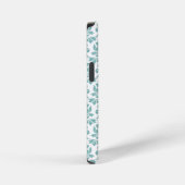 Coque iPhone 12 Mini Motif sarcelle damas Feuille (Côté droit)