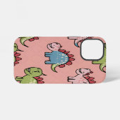 Coque iPhone 12 Mini Motif transparent de dinosaure mignon (Verso Horizontal)