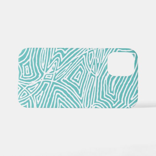 Coque iPhone 12 Mini Motif turquoise (Verso Horizontal)